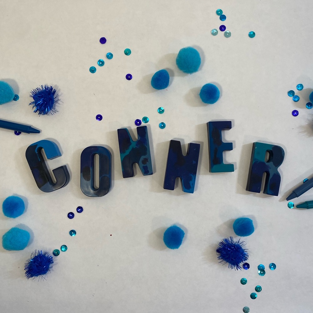 Blue Custom Alphabet Crayons | Shades of Blue
